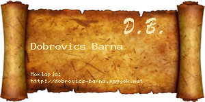 Dobrovics Barna névjegykártya