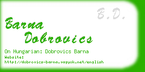 barna dobrovics business card